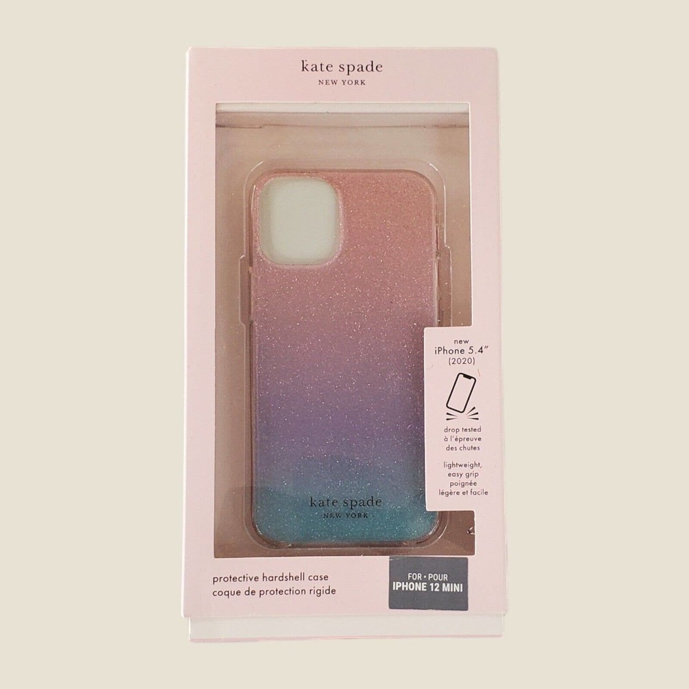Kate Spade Hardshell Case for iPhone 12 Mini 5.4" Glitter Ombre Pink Clear